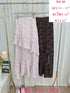 Ladies Floral Print Frill Side Slit Long Skirts